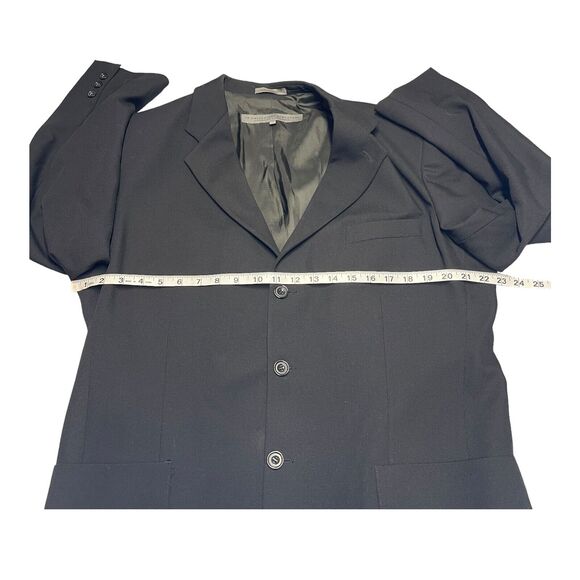 Le Collezioni Structure Blazer Jacket Men Large Black Wool Lined Single Breasted - Picture 9 of 11